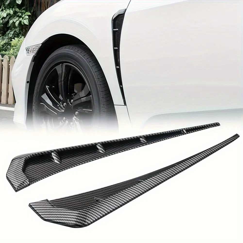 

1 Pair Car Fender Side Vent Carbon Fiber Spoiler Air Flow Intake Hole Grille Sticker Cover Accessories For BMW For Audi For Toyo