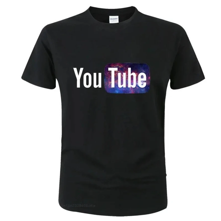 100%cotton Summer Funny Male T-Shirt Youtube Printed Cotton T-Shirt Men You Tube T Shirt Men Women Brand Tees Cotton Shirt Tops