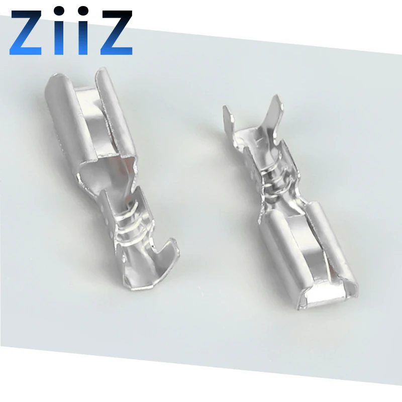 50/100Pcs 2.8 mm Silver Automotive Crimp Terminal Female Spade Connector Brass Pins ZiiZ  Splice Wire Terminals DJ611-2.8A