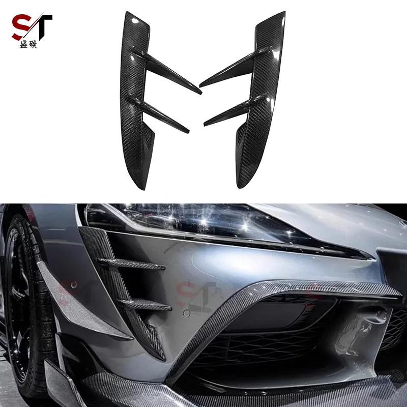 

Подходит для Toyota SUPRA A90 A91, передняя планка из углеродного волокна, воздушный нож Bull Demon King, вентиляционный нож, модифицированное украшение
