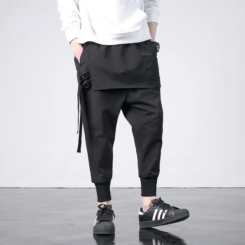 New Western  Fashion Men Korean Style Techwear Jogger Trousers Hip Hop Autumn Casual Street Male Harem Pants