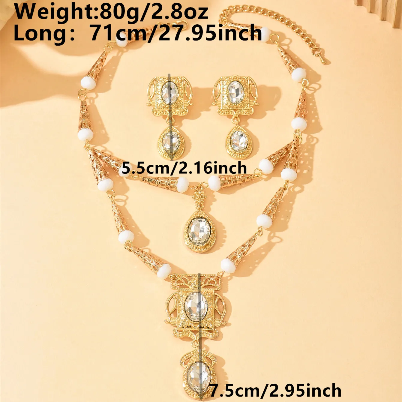 Vestido de casamento marroquino, joias artesanais, vermelho, azul, pedra preciosa, colar, brincos, banhado a ouro, kaftan, acessórios de noiva