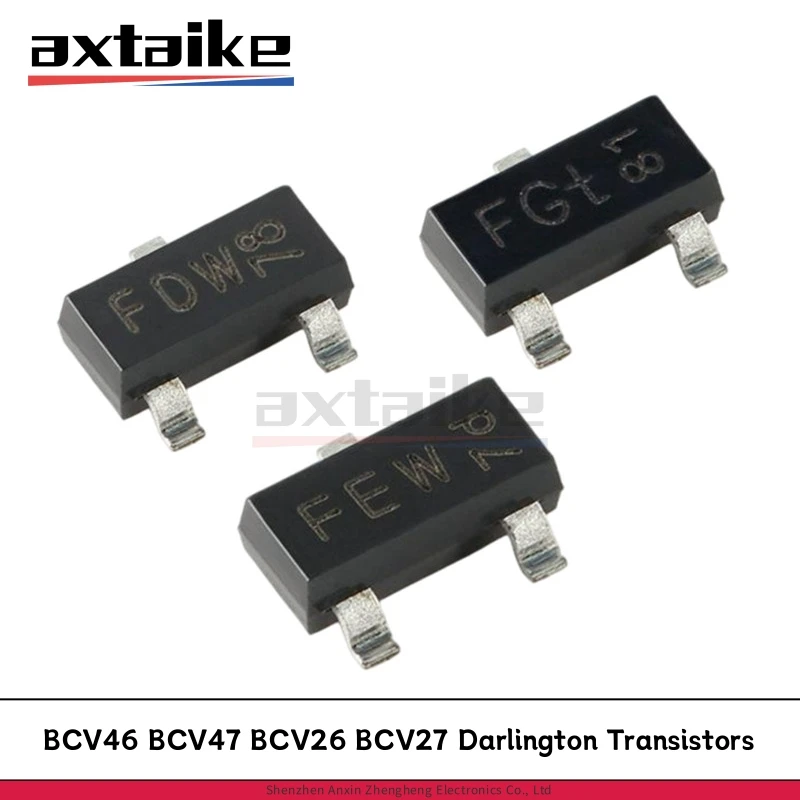 20PCS BCV46 BCV47 BCV26 BCV27 SOT-23 Marking Code FG FGt FF FFt FGw FDW FEW FD 500mA 60V 30V SMD NPN PNP Darlington Transistors