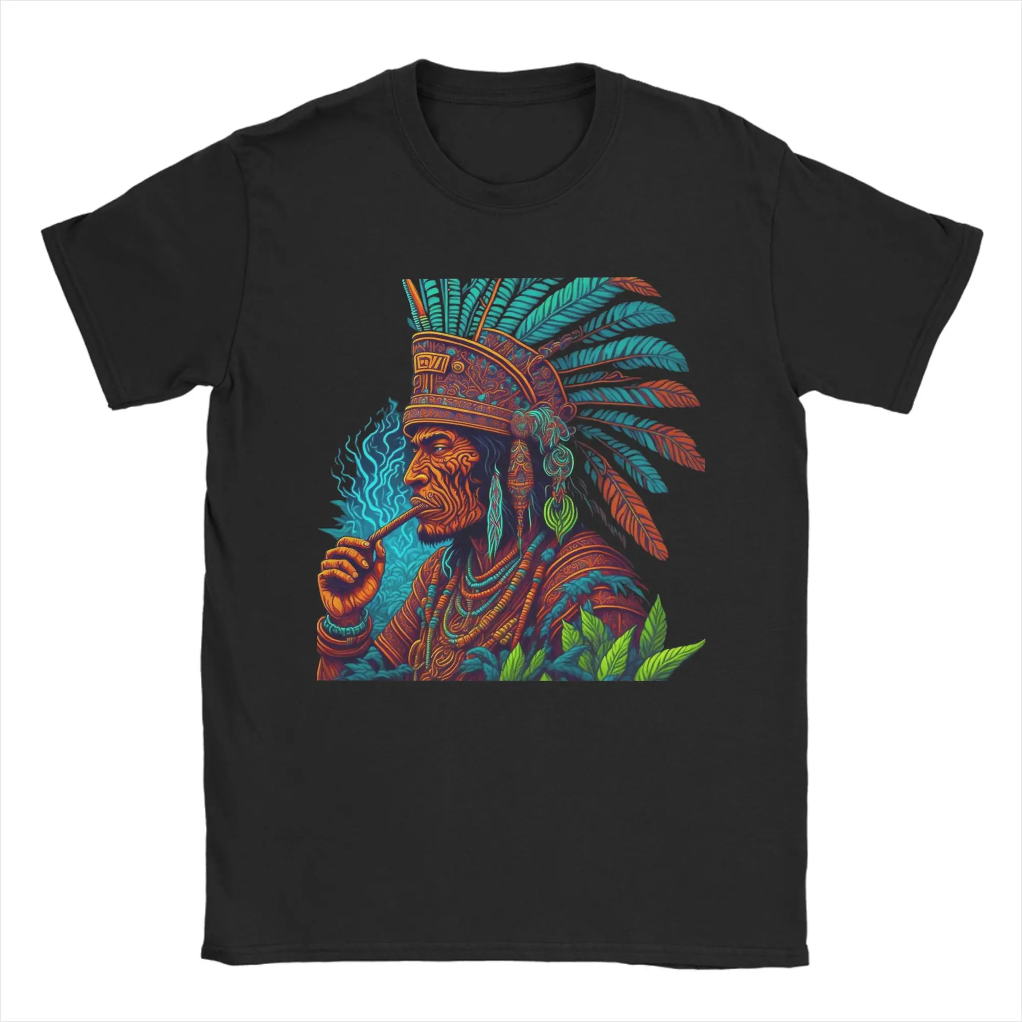 Men's Chiefin Weed Pattern Tobacco Chief & Leaf T Shirt  100% Cotton Clothes Awesome Short Sleeve Tee Shirt Plus Size T-Shirt