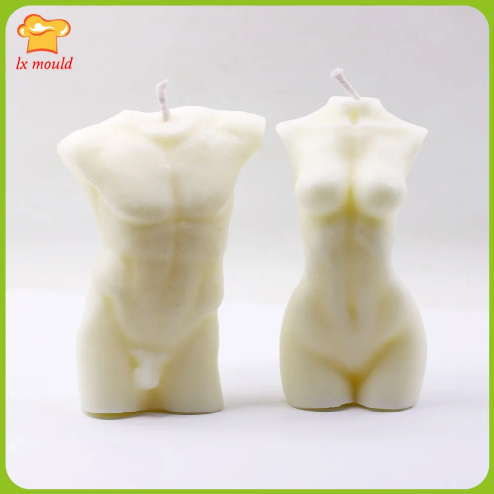 

3D Male & Woman Body Soap Mold Candle Gypsum Handmade Food Grade Silicone Mould Nude Man and Female Torsos