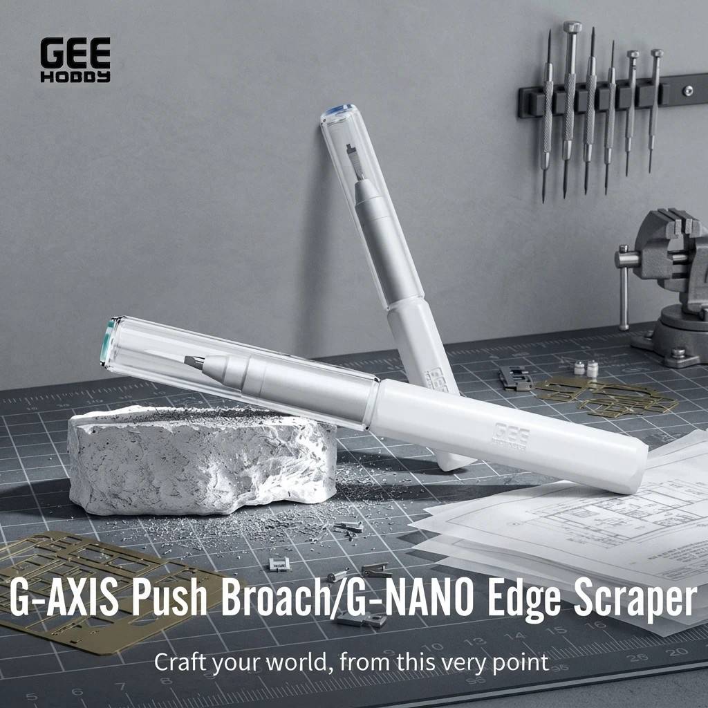 GeeHobby G-AXIS Scribing Push Cutter & G-NANO 2-in-1 Step Scraper Edge Trimming for Gundam Model DIY Resin Kit Detail Hobby Tool
