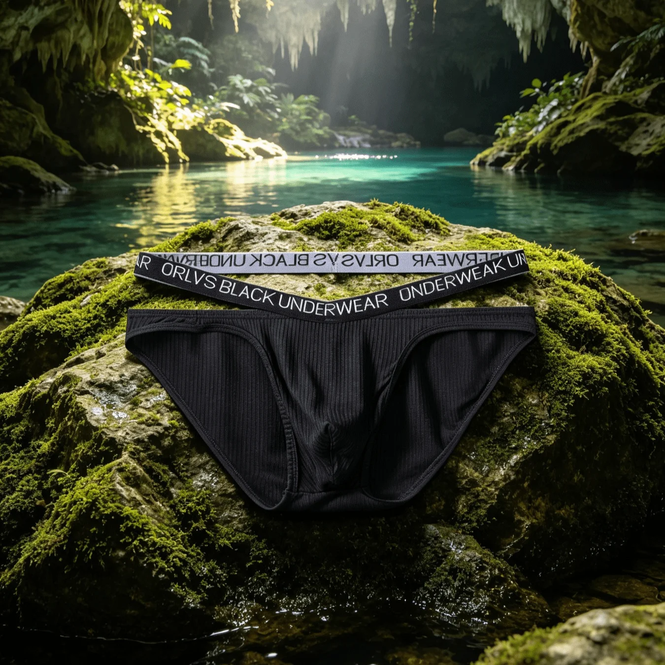 Men's Luxury V Letter Waist Briefs Vertical Texture Fabric 3D Pouch High Stretch Fit Simple Personalized Casual Underwear
