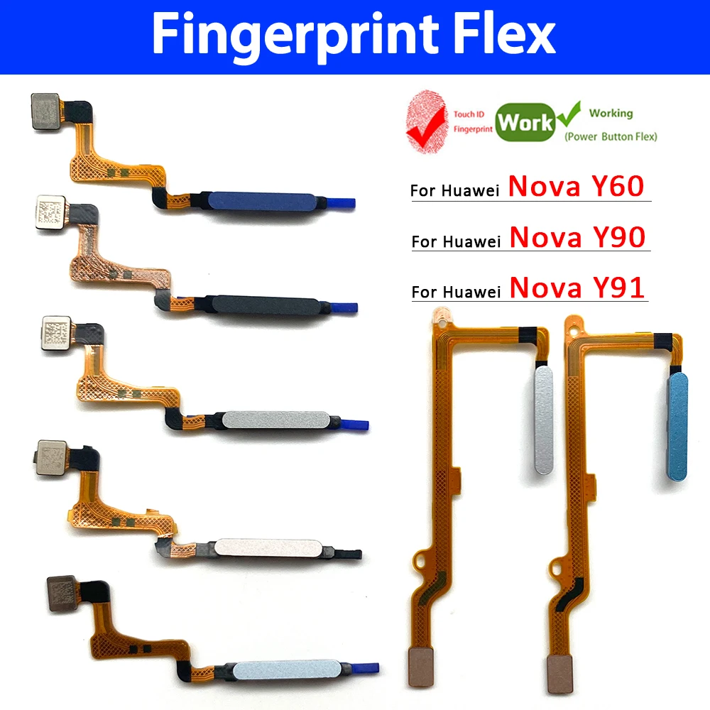 

NEW For Huawei Nova Y60 Y90 Y91 Fingerprint Sensor Scanner Touch ID Connect Motherboard home button Flex Cable