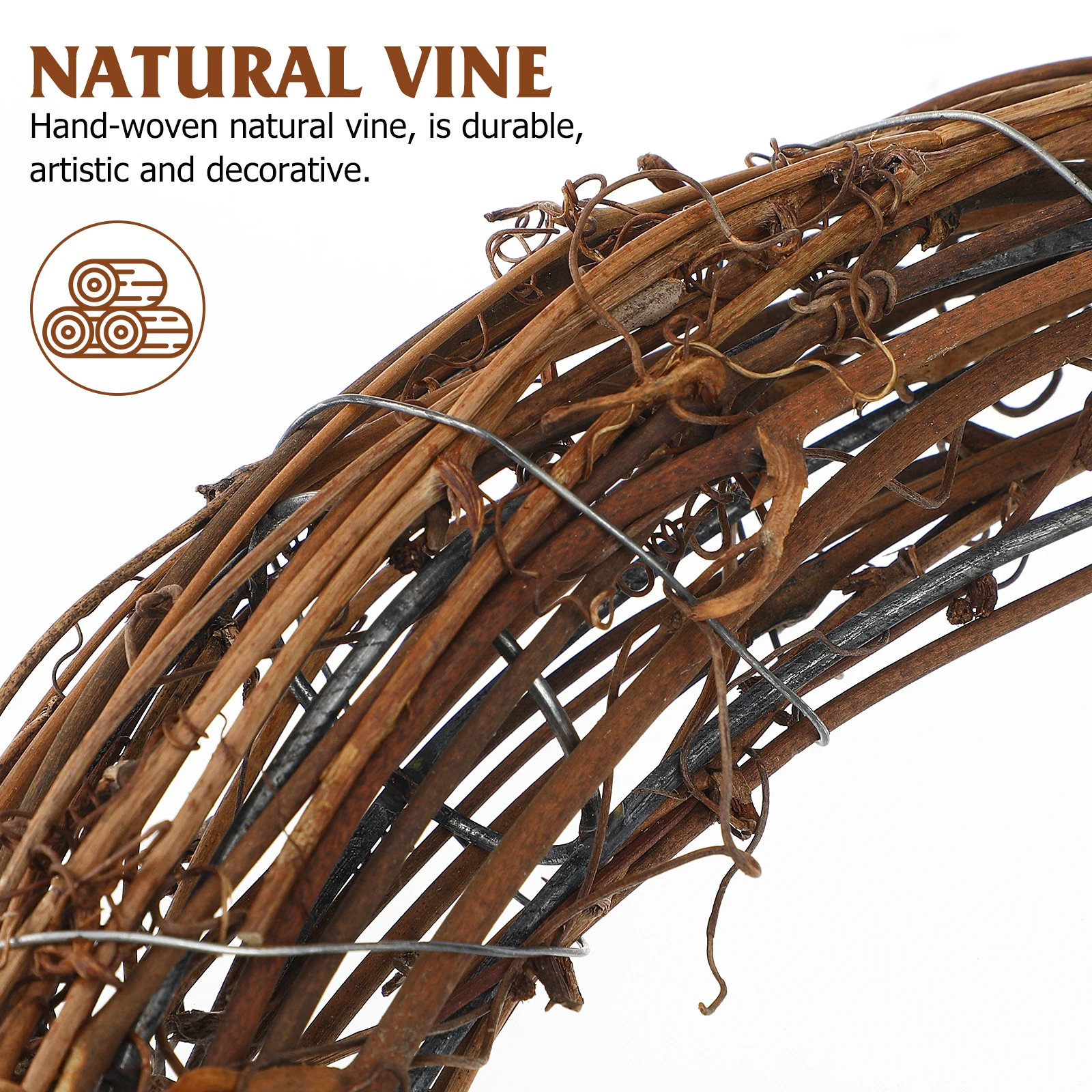 

Crescent Rattan Garland Brown Decor Small Vine Wreath Craft Work Front Door Wreaths