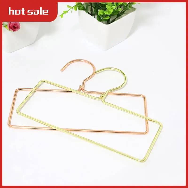 

A50M-10PCS Iron Square Scarf Ring Hanger Belt Rack Non-Slip Tie Hanging Hook Closet Organizer Storage Holder For Ties Scarves Du
