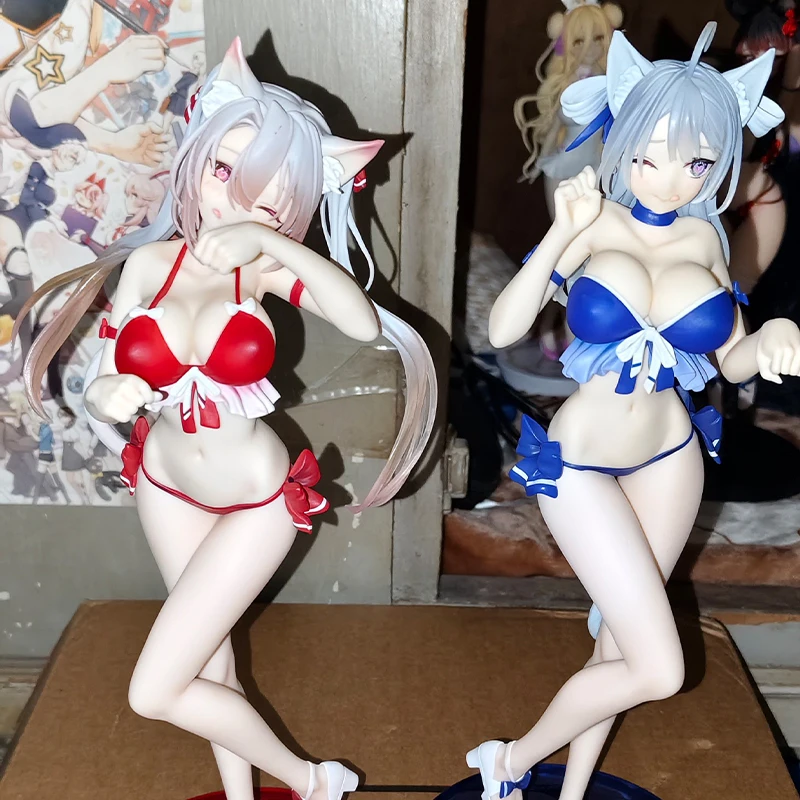 

Anime Figure Genuine Koikoi Mocha Butterfly 1/6 Scale Thermochromic Paint Swimsuit Cat Ear Girl Desktop Decor For Anime Fans