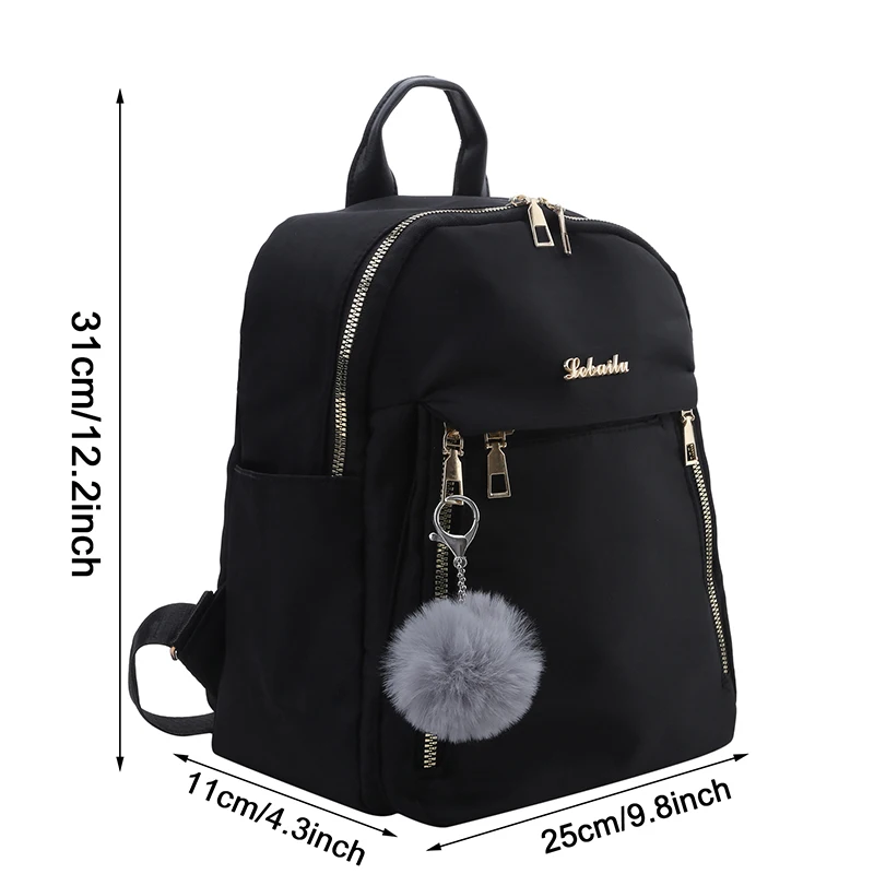 Simple Pu Black Large Capacity Backpacks Women Travel Bag Solid Harajuku Student Schoolbag Backpack Unisex Bags High Street