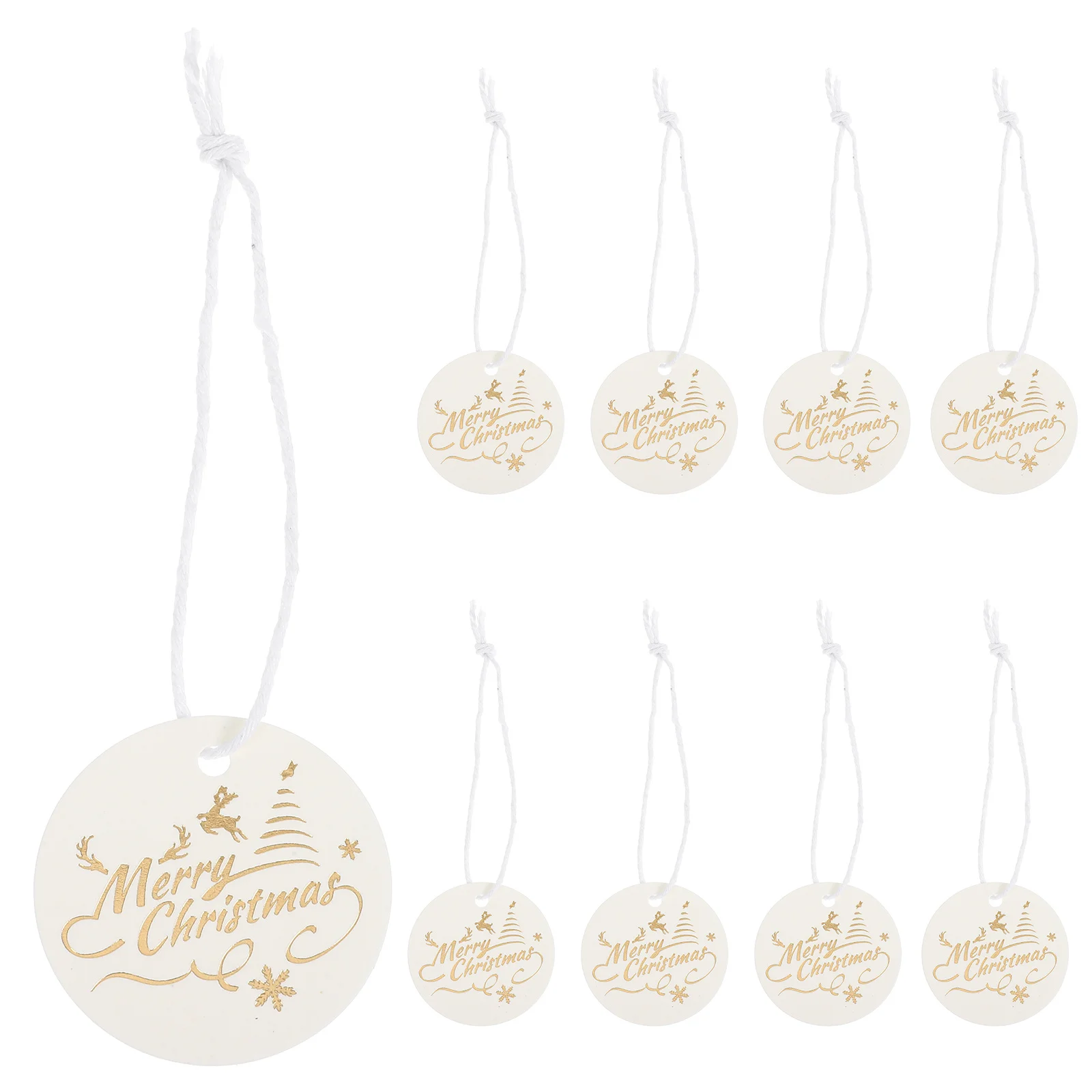 

100Pcs Holiday Gift Tags Christmas Paper Thick Cardstock Cotton String Merry Christmas Message DIY Decorations Gift Wrapping
