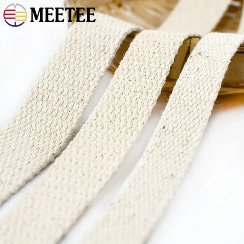 2-10M 10-50mm Polyester Cotton Webbing Tape For Bag Strap Garment Belt Canvas Ribbon Band Bias Binding DIY Sewing Accessories