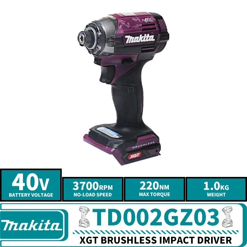 Makita TD002GZ Brushless Cordless Impact Driver XGT 40V Lithium Power Tools 3700RPM 220NM