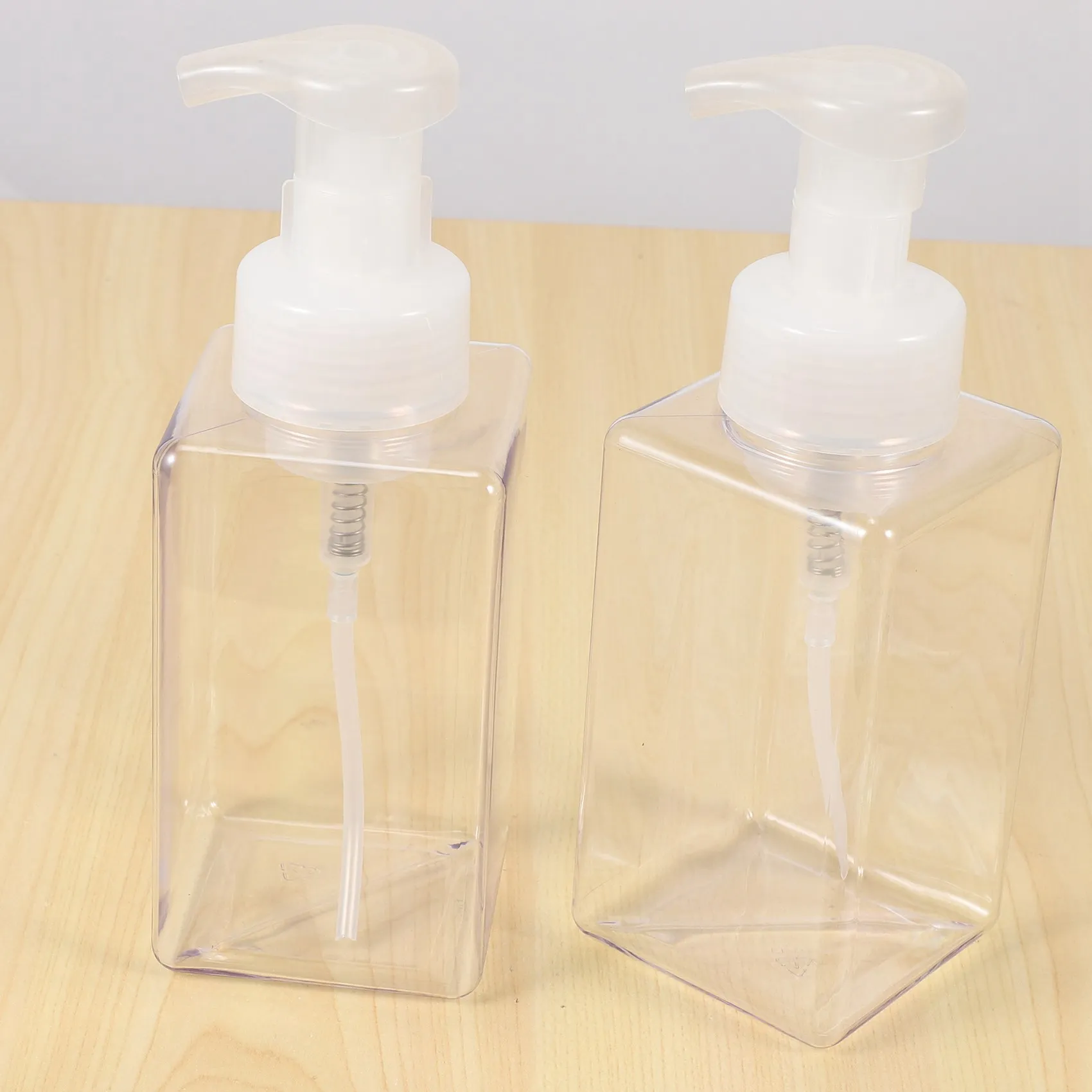 LICE-2 Pack Foaming Soap Dispenser 15Oz Refillable Foam Liquid Hand Soap Empty Plastic Pump Bottle Container - 450Ml
