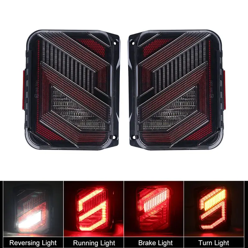 

DOT E-mark Approved LED Tail Lights For Jeep Wrangler JK JKU 2007-2018 Taillights With DRL,Turn Signal,20w Reverse Lamp 12V