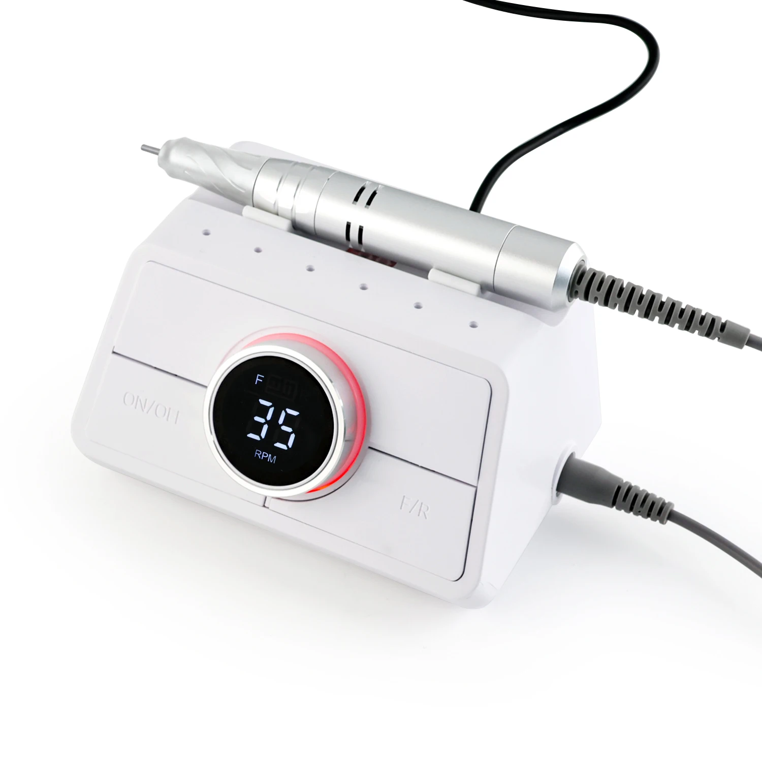 45000RPM Electric Portable 45W Nail Drill Machine Desktop Telephone Design Quiet Drilling Handle Plug-in Carbon Brush Motor
