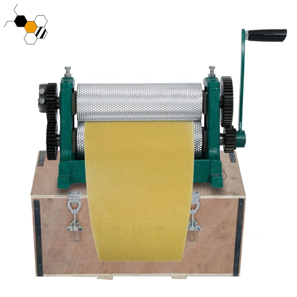 Manual Beeswax Foundation Forming Making Embosser Machine Bees Wax Stamping Roller For Beekeeping