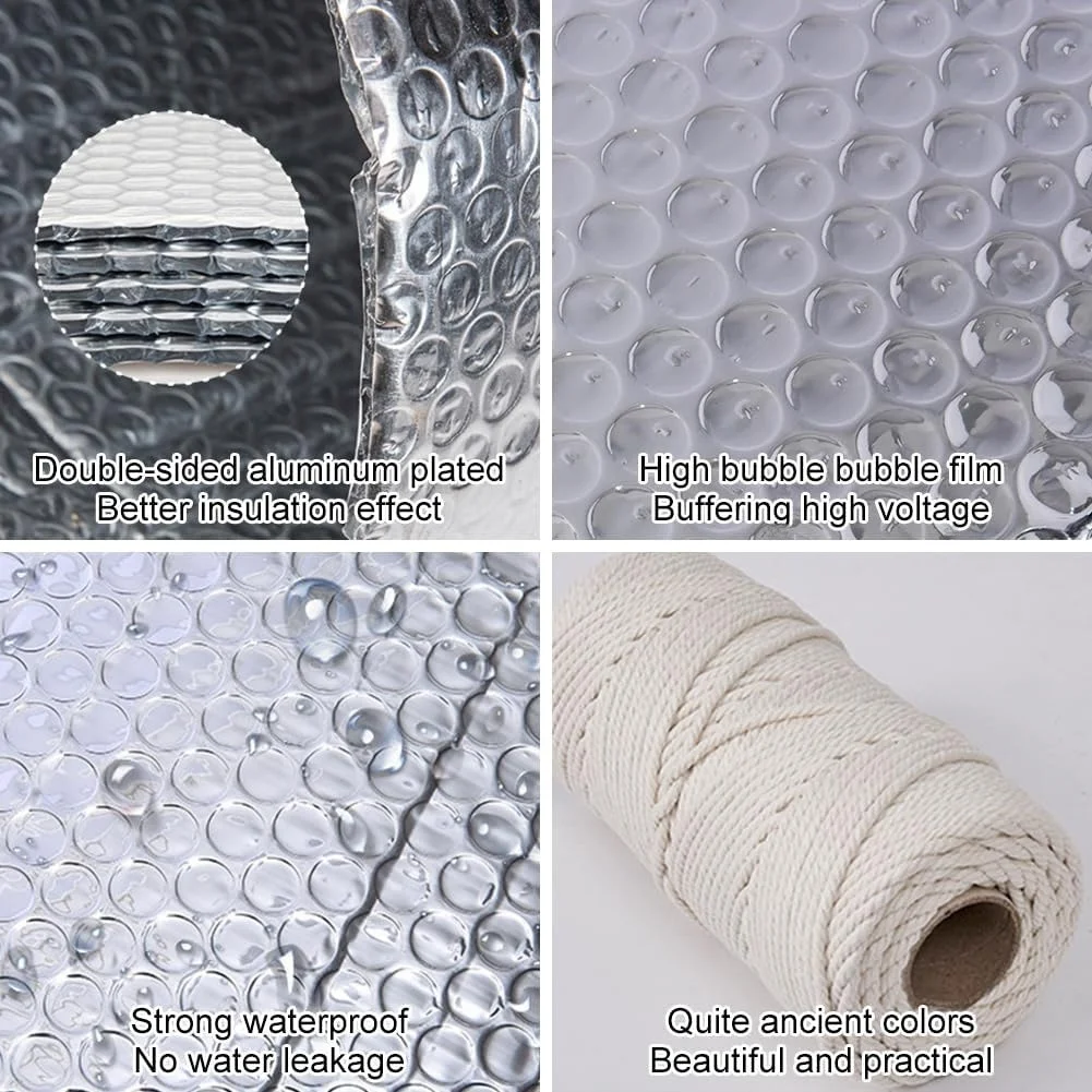 Reflective Aluminum Bubble Insulation Film Double Sided for Winter Plants Frost Protection Garden Outdoor Wrap