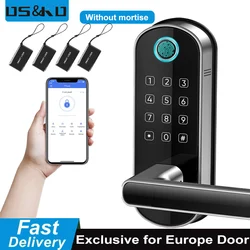 Europe Smart Lock for Front Door Keyless Entry Door Lock Fingerprint Lock, Digital Electronic Door Lock without mortise