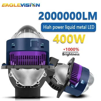 EAGLEVISION 이중 초점 렌즈 레이저 안개등 프로젝터, 하이 + 로우 빔, Bi LED 안개등, 범용 밝은 400W 