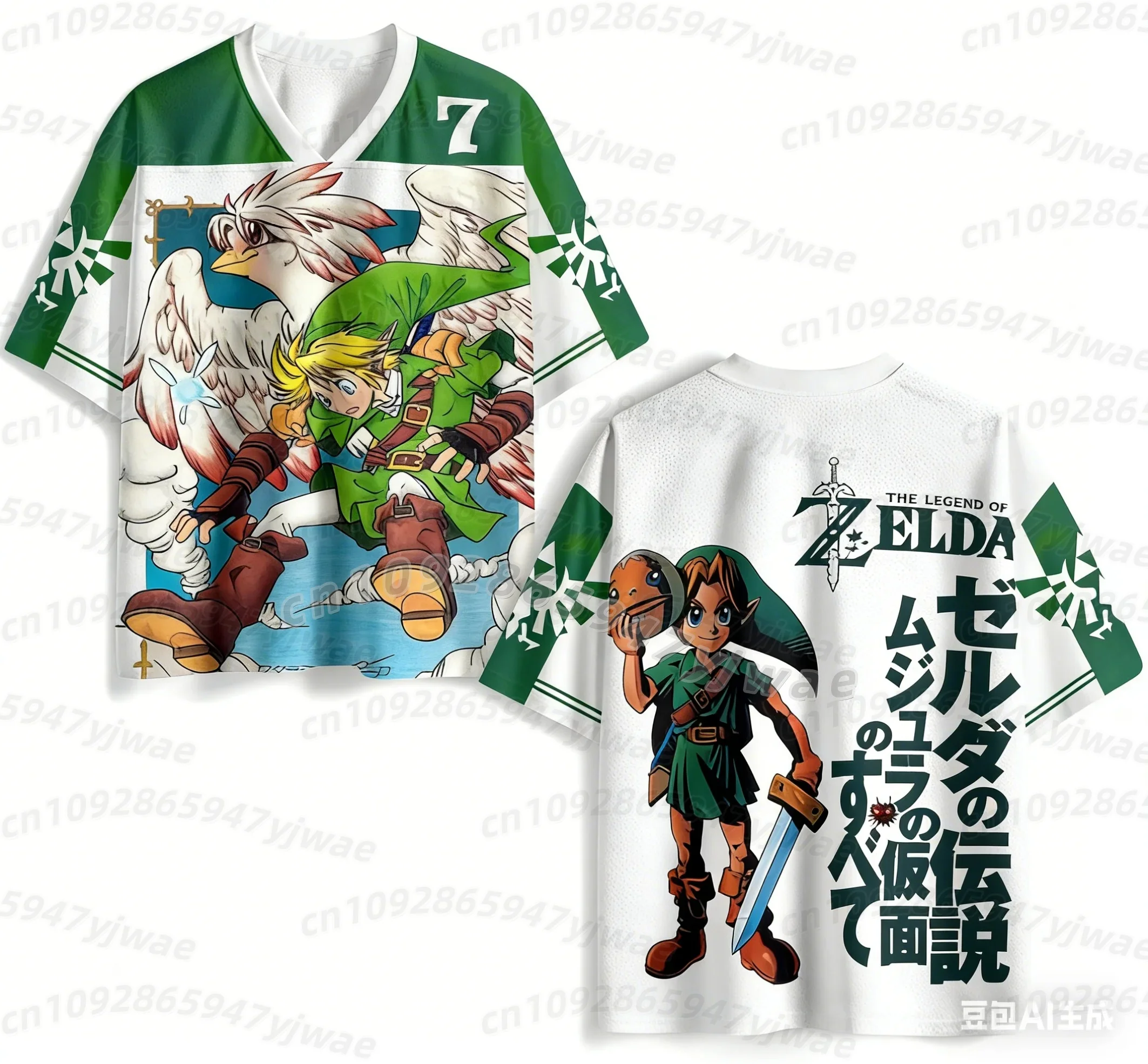 The Legend Of Zelda Tears Of The Kingdom Jersey T-Shirt 3d Print Link Zelda Street V-Neck Mesh Men Women Short Sleeve T-Shirt view 5