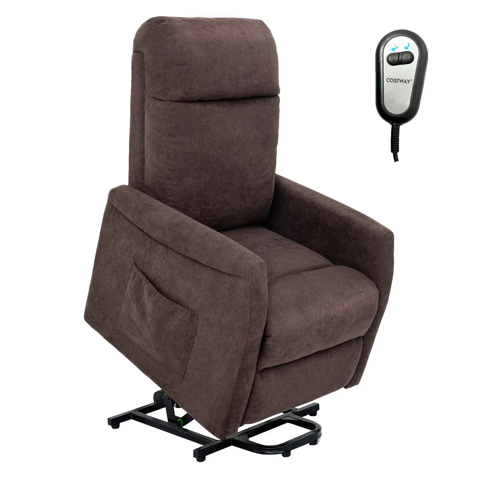 Costway Power Lift Recliner Chair for Elderly Living Room Chair w/ Remote Control Brown