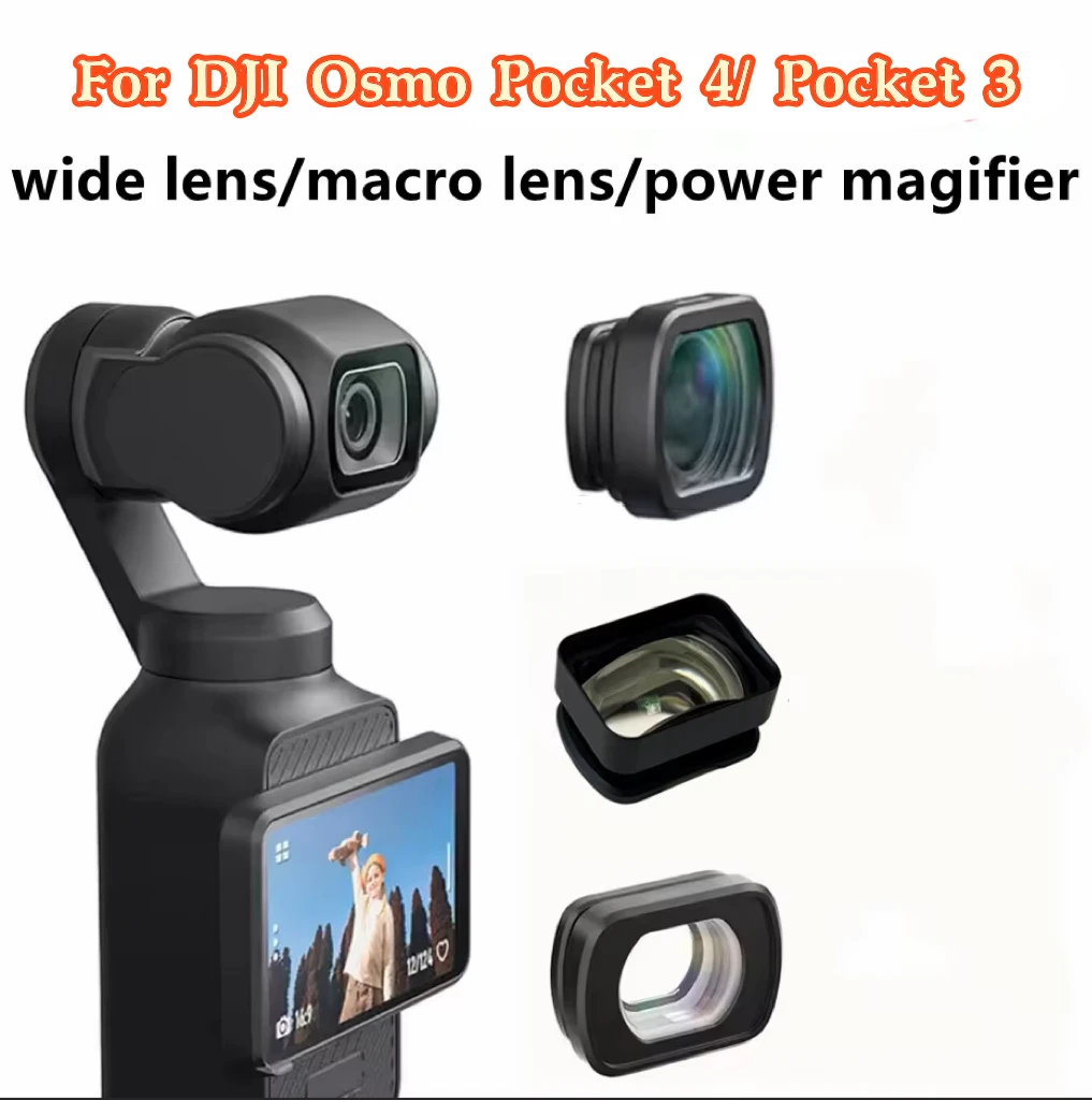 Lens For DJI Osmo Pocket 4/3 Magnetic Wide Angle / Macro Optical Glass Wide-angle Filter Photography Camera Accessories