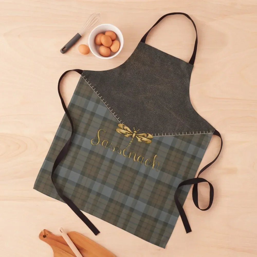 Leather and tartan - Sassenach Apron Manicurists kitchen and home Kitchen For Men Apron