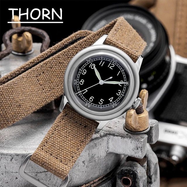 THORN Military Watch Retro A11 316L Stainless Steel NH35 Automatic Mechanical Watch Sapphire Crystal 20ATM 36mm Men Watch SHY040 AliExpress