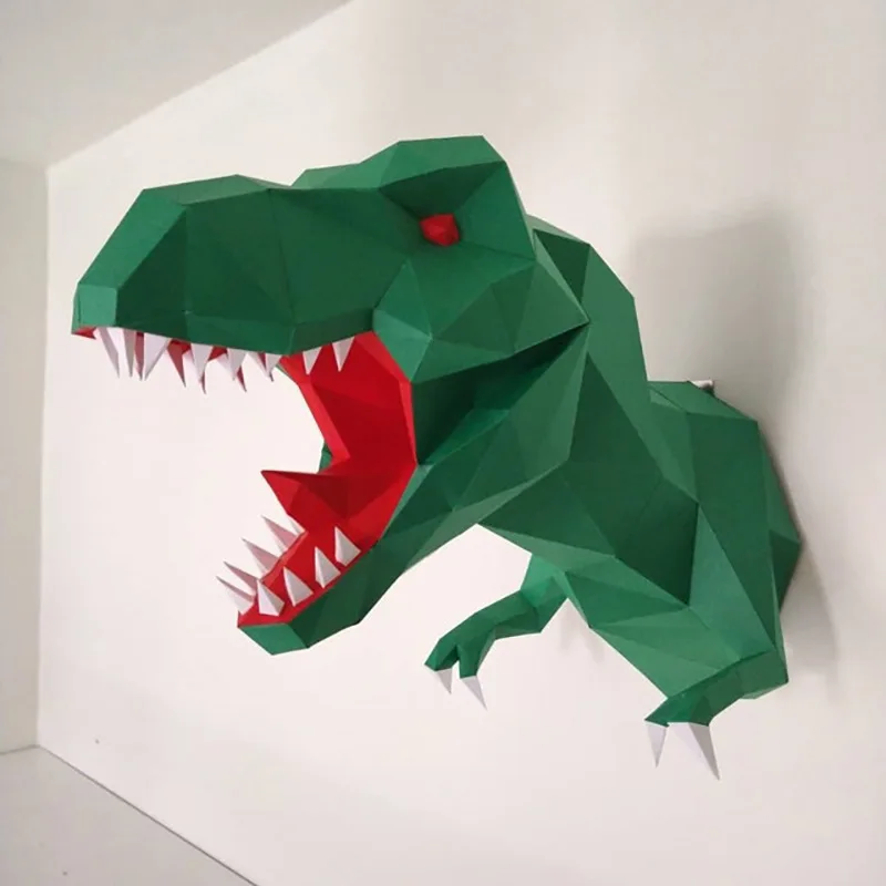 43cm Tyrannosaurus Rex Dinosaur Paper Model Home Wall Hanging Wall Decoration Handmade DIY Decorative Paper Model Art