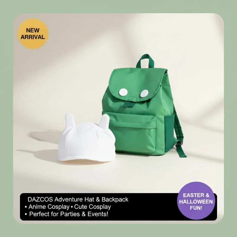 COSAnime Cosplay Finn Hat Backpack Cute White Bunny Ears Easter Costume Halloween Accessory