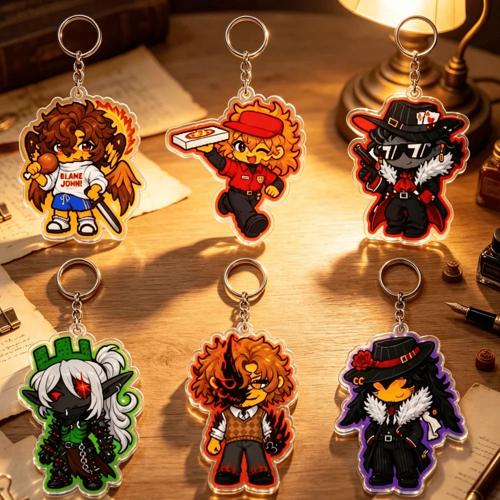 for Forsaken Game Peripheral Hero Mafia Boss Vespera Mafia Lady Acrylic Keychain Q Version Decoration Pendant Cute Festival Gift
