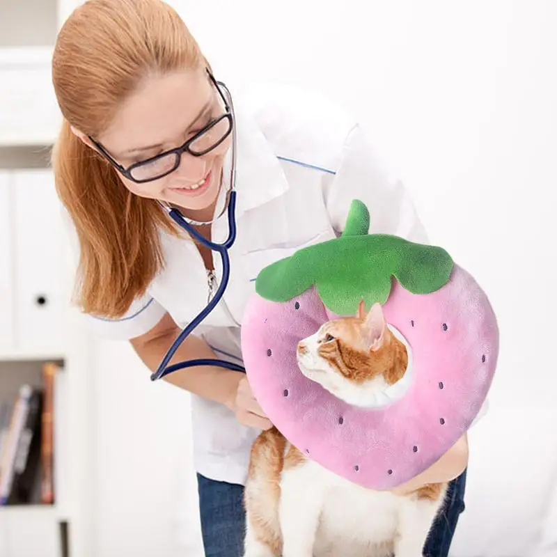 Cat Recovery Collar Comfortable Lightweight Adjustable Soft Pineapple Shape Cat Donut Collar Anti-licking Circle Soft Cat Supply