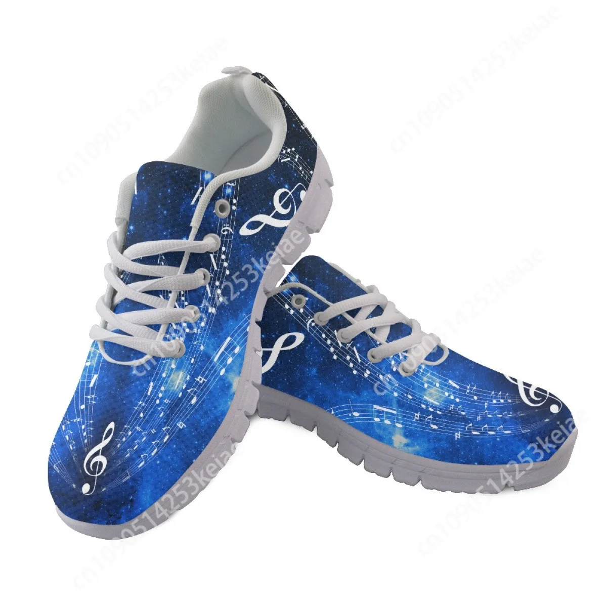 Personalizado nota musical galáxia design sapatos planos para mulher conforto vulcanizar sapatos primavera outono senhoras tênis antiderrapantes 2023