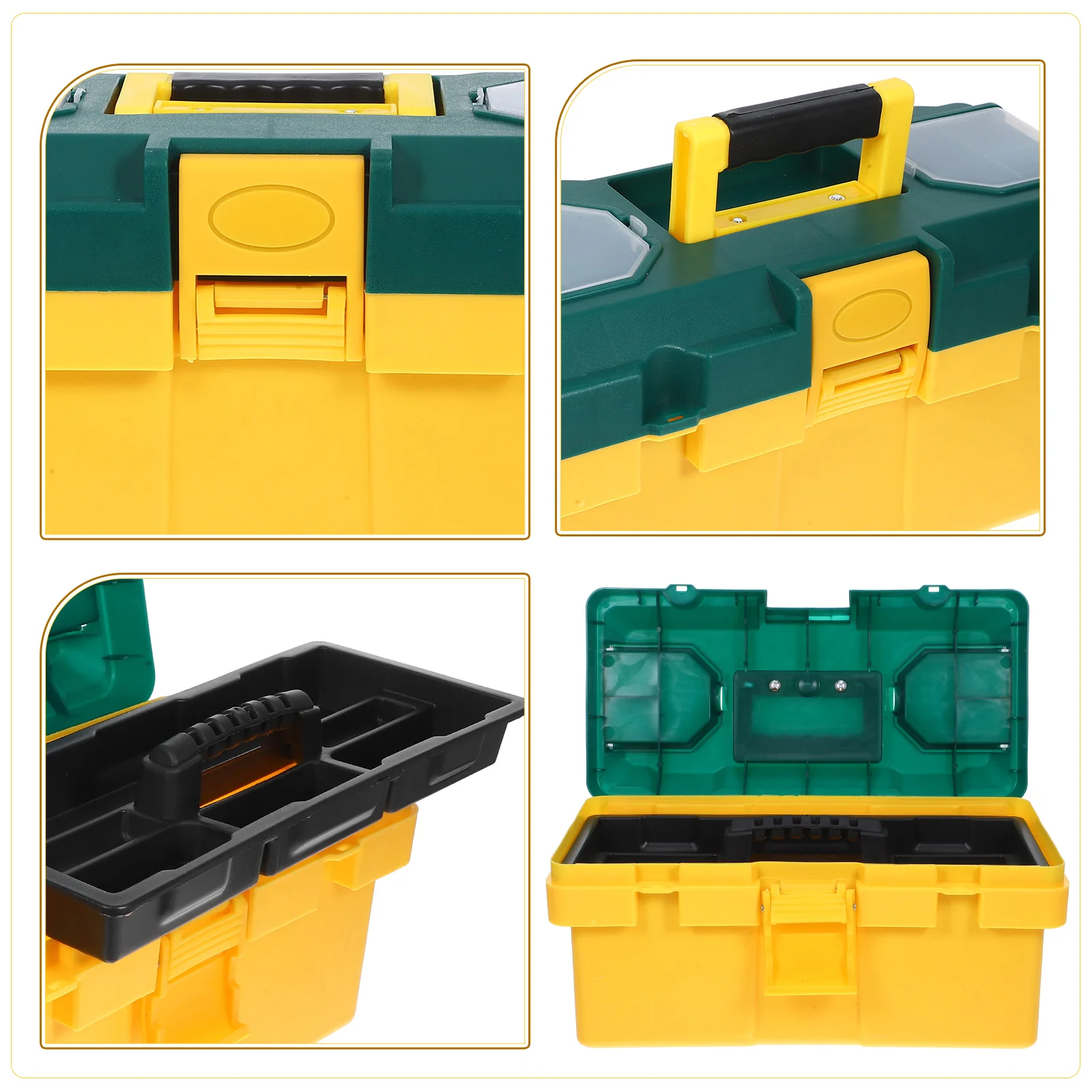 

Multifunctional Toolbox Durable Plastic Storage Box with Handle Organizer Portable Case for Tools Large Capacity Tool Carrying