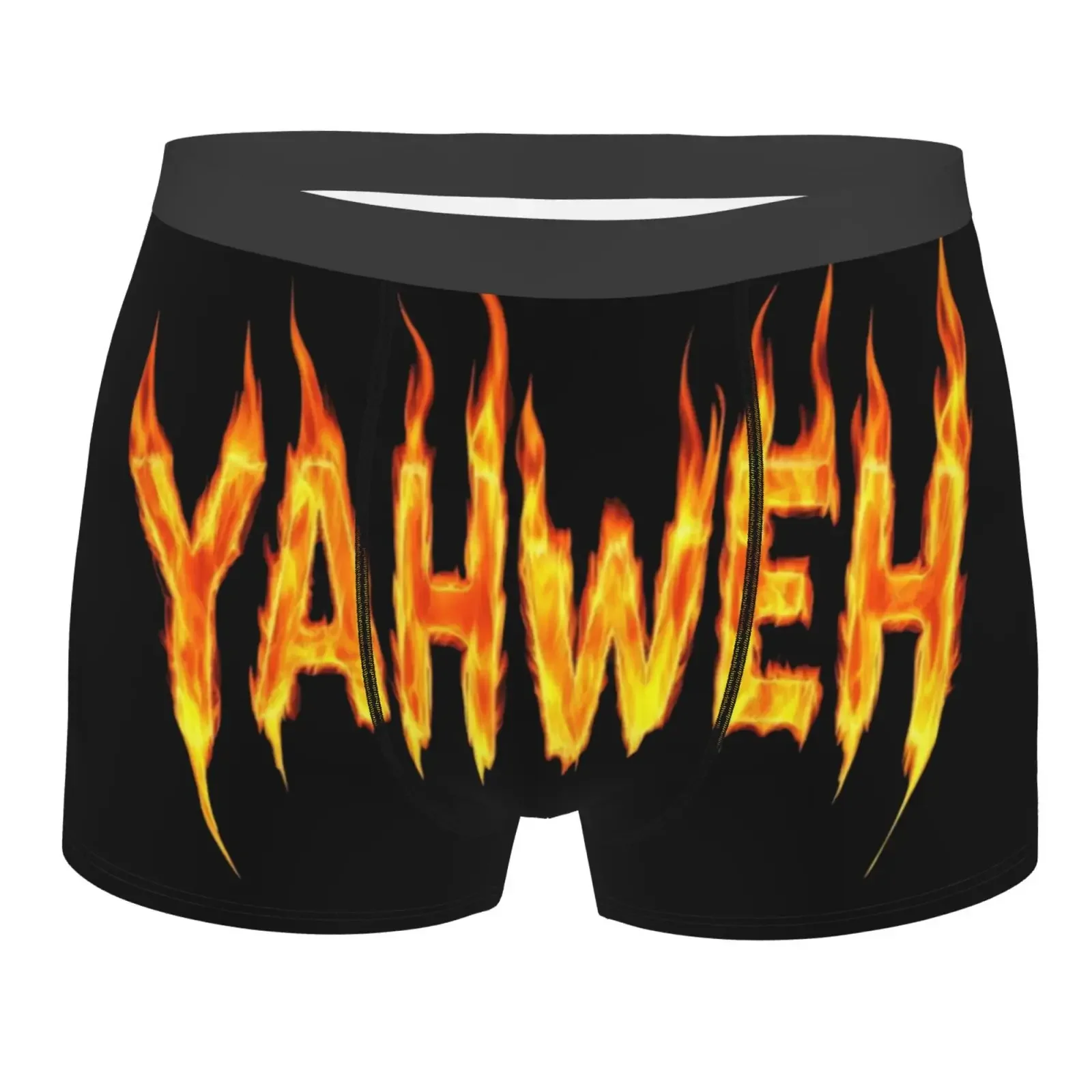 Flame Text Yahweh Pattern Men Underwear Healthy Soft Comfortable High-Quality Men's Briefs Stylish Trendy Casual Sports Panties