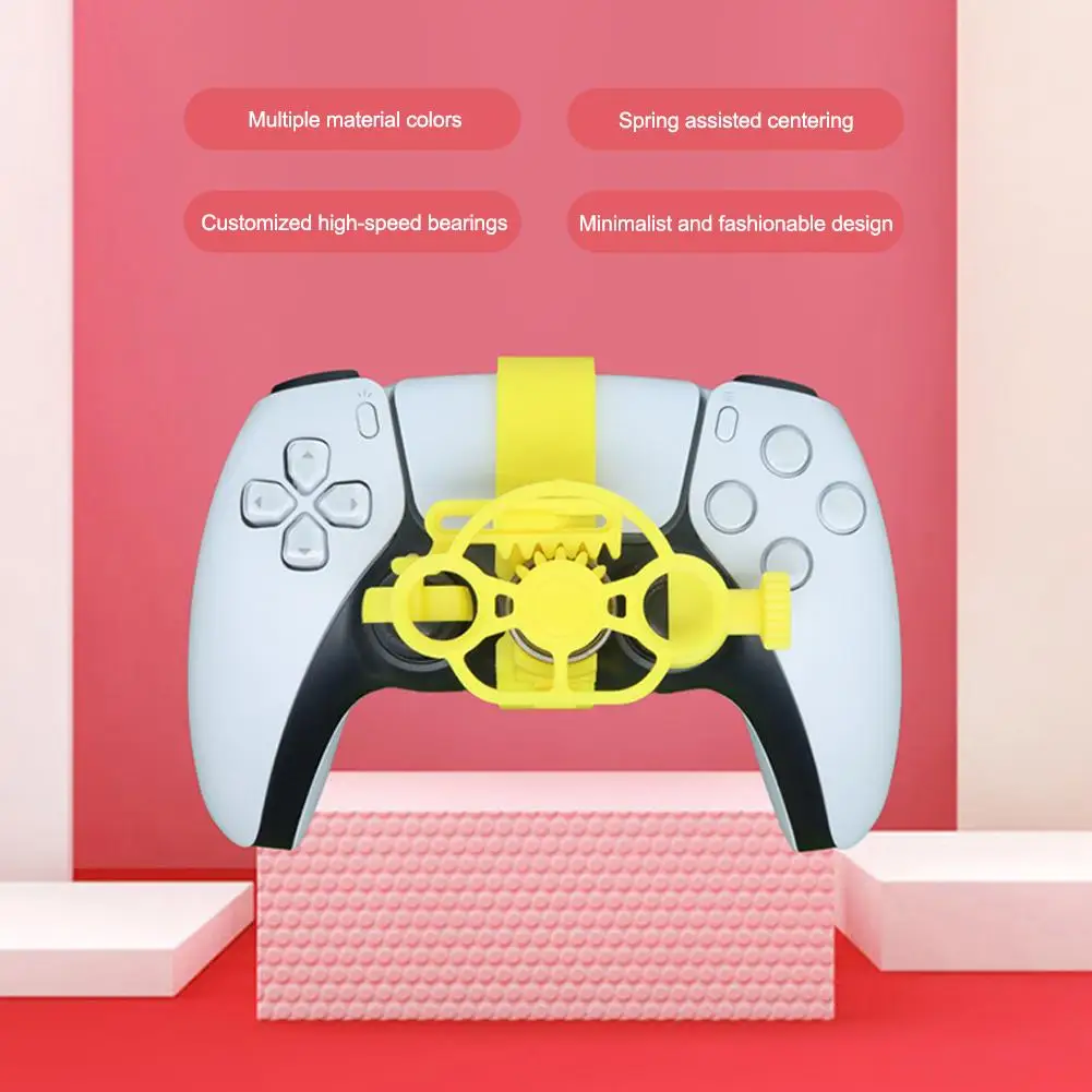 Dla PS5 Enhanced Gaming Racing Wheel Colorful 3d Printed Mini Steering Wheel Dla Ps5 Controller Simulates Car Steering Whee P7o6