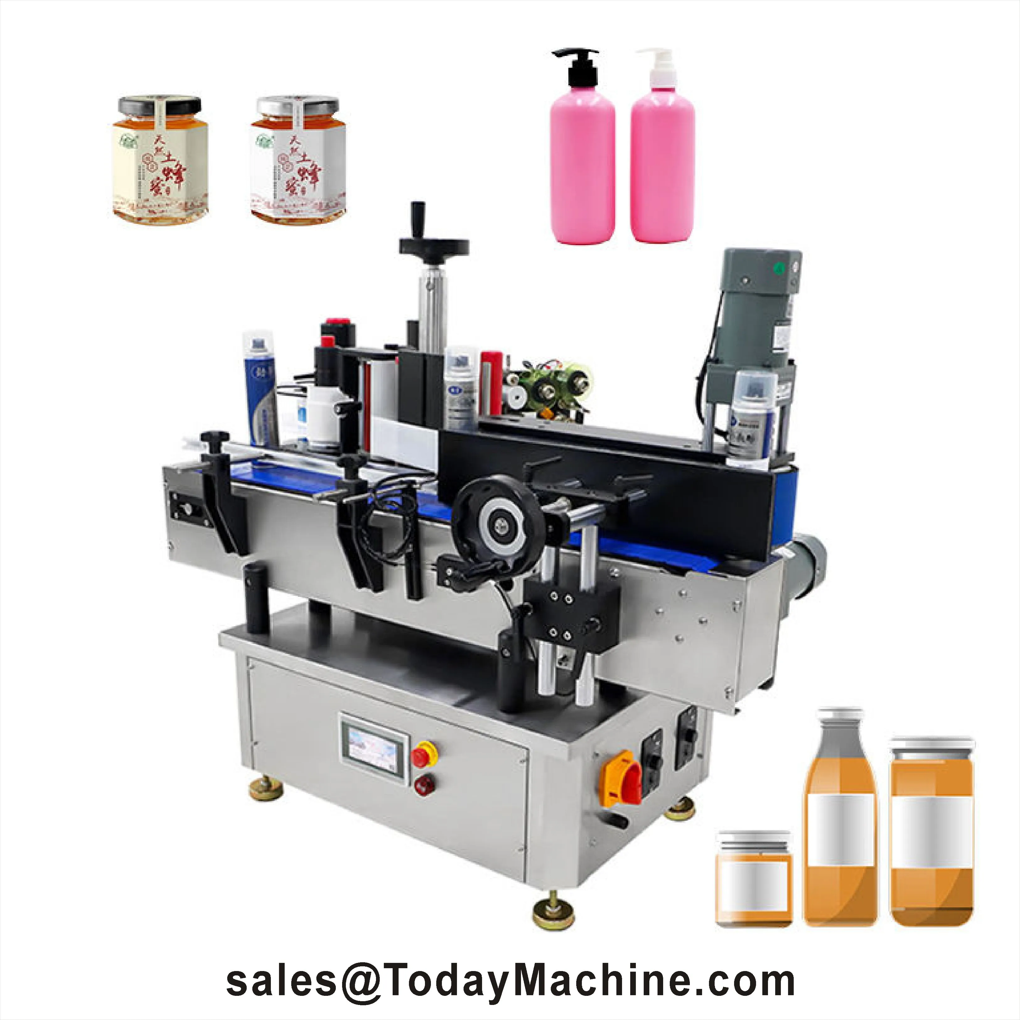Desktop Electric Automatic Bottle Labeling Machine with Touch Screen High-Speed Labeling