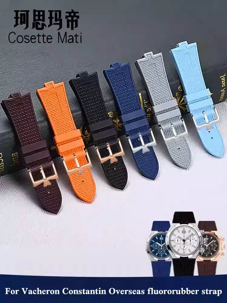 Bracelet de montre en caoutchouc fluoré pour Vacheron Constantin Overseas 47040 47450 49150, bracelet FKM, accessoires de montre, ceinture de poignet