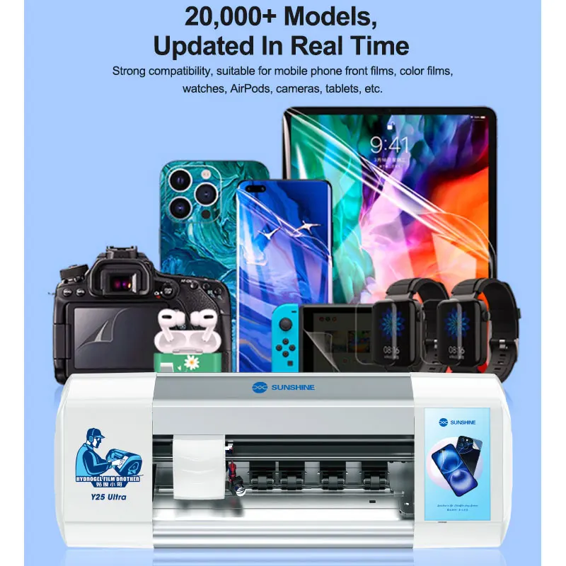 SUNSHINE Y25 Ultra Unlimited Times Macchina da taglio per pellicole Smart Cloud WiFi + Bluetooth, oltre 80 lingue Supporta inferiori a 12,9 pollici