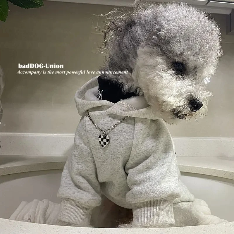 

Letter Hoodie Pet Clothing Dogs Fashion Cotton Dog Clothes Costume Small French Bulldog Print Spring Autumn Gary Boy Mascotas