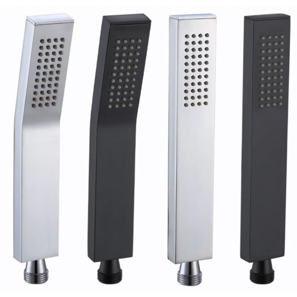 

Ручная душевая лейка из нержавеющей стали квадратной формы с мощным распылением и простой установкой для жилых и гостиничных ванных комнат