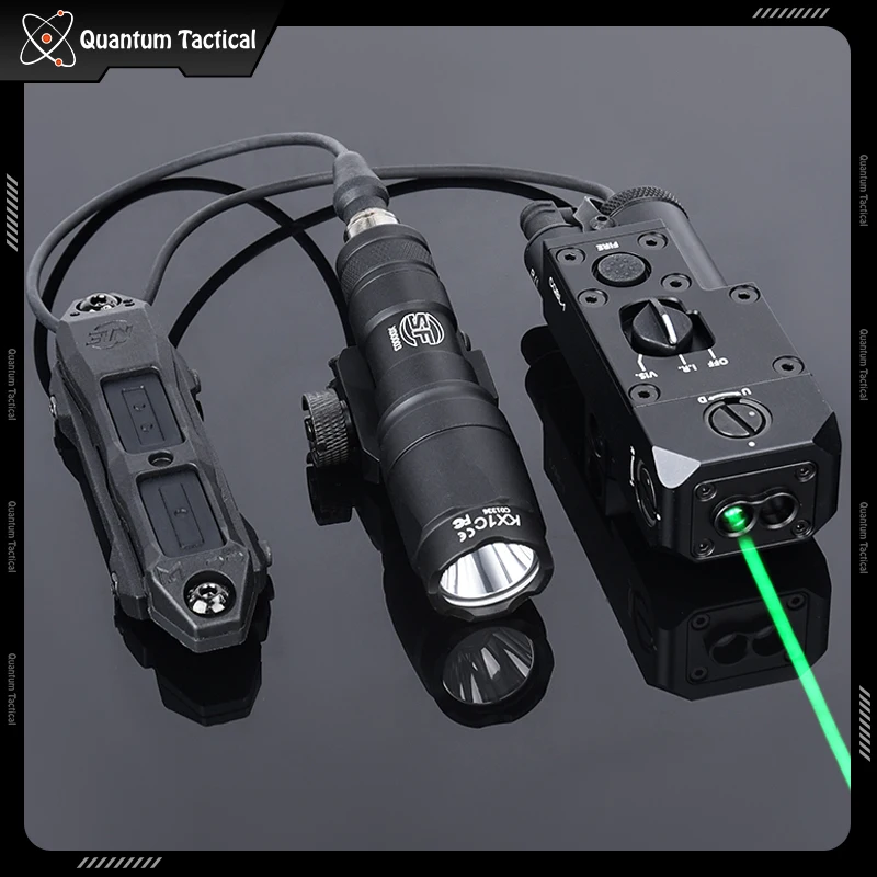 Tactical Metal CQBL Red Dot Green Blue IR Laser With Surefir M300A Flashlight Dual Control Switch Airsoft Hunting Weapon Light