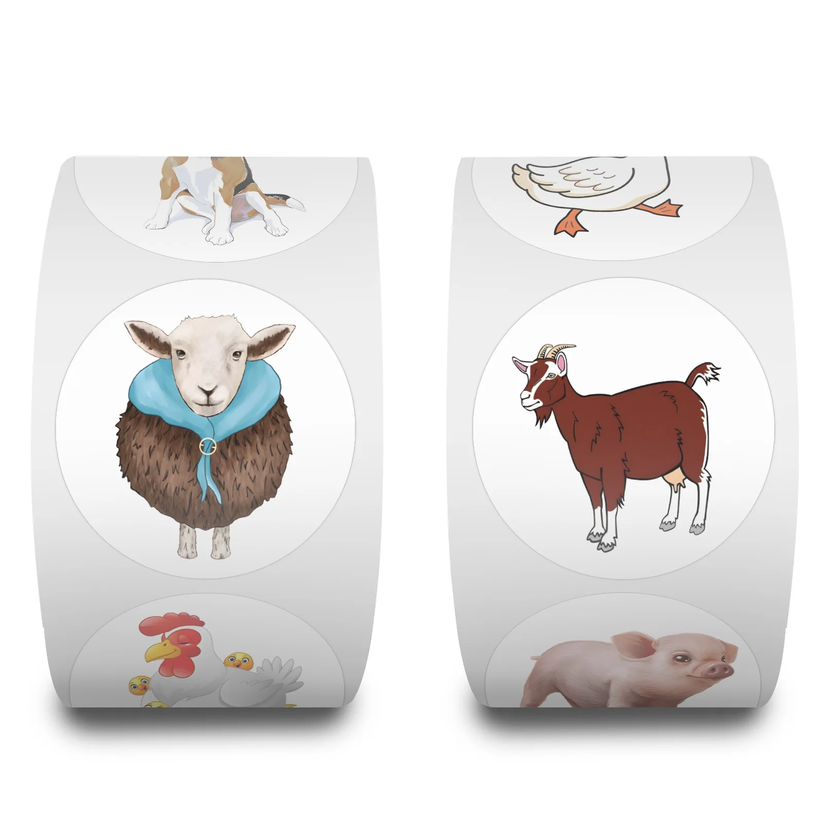 500PCS/Roll Cartoon Farm Animals Stickers Gift Packaging Lables Stickers Hand Account Sealing Label Reward Cup Sticker Kids Toy