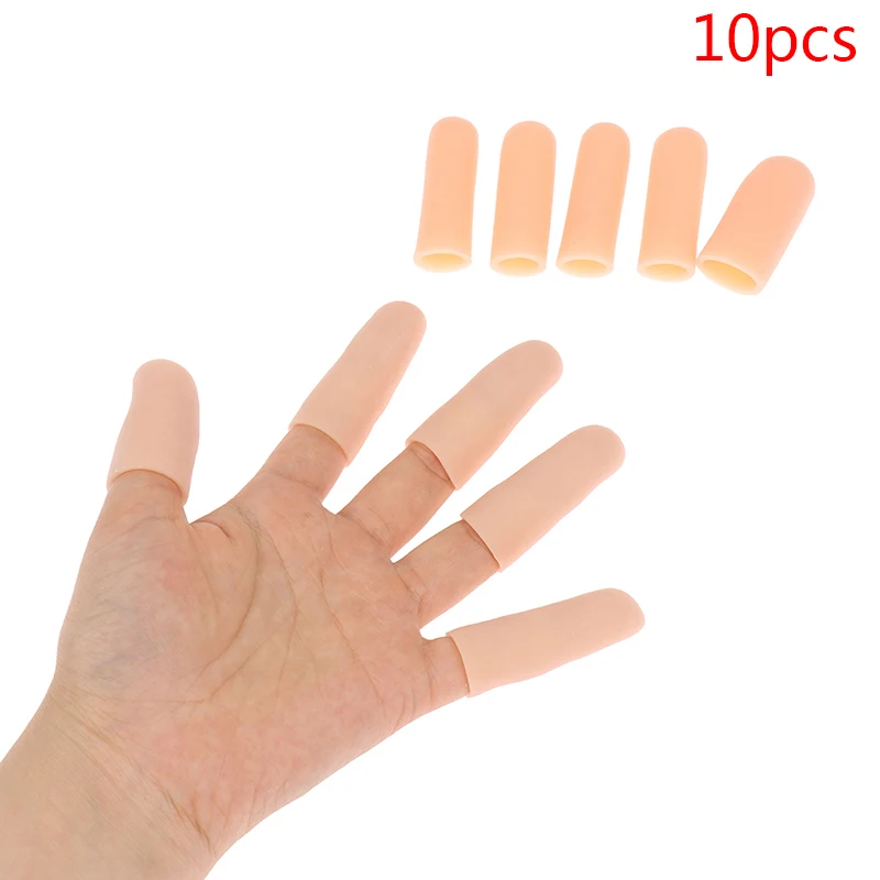 10Pcs Silicone Gel Tube Hand Bandage Finger Protector Anti-cut Heat Resistant Finger Sleeves Great Cooking Kitchen Tools