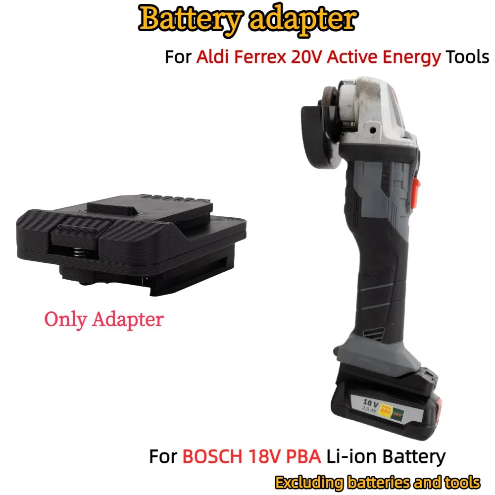 Battery Adapter for BOSCH 18V PBA Li-ion Battery TO Aldi Ferrex 20V Active Energy Power Tool Accessory (Only Adapter)
