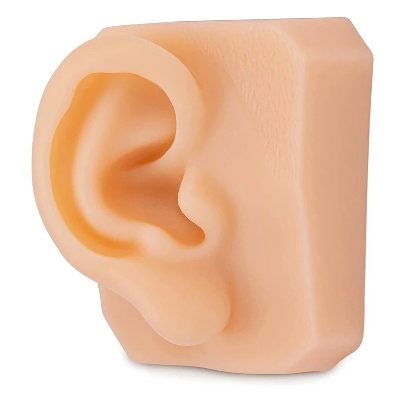 Soft Silicone Right Ear Model For Practicing Suture For Jewelry Display, Silicone Ear For Teaching Instructions