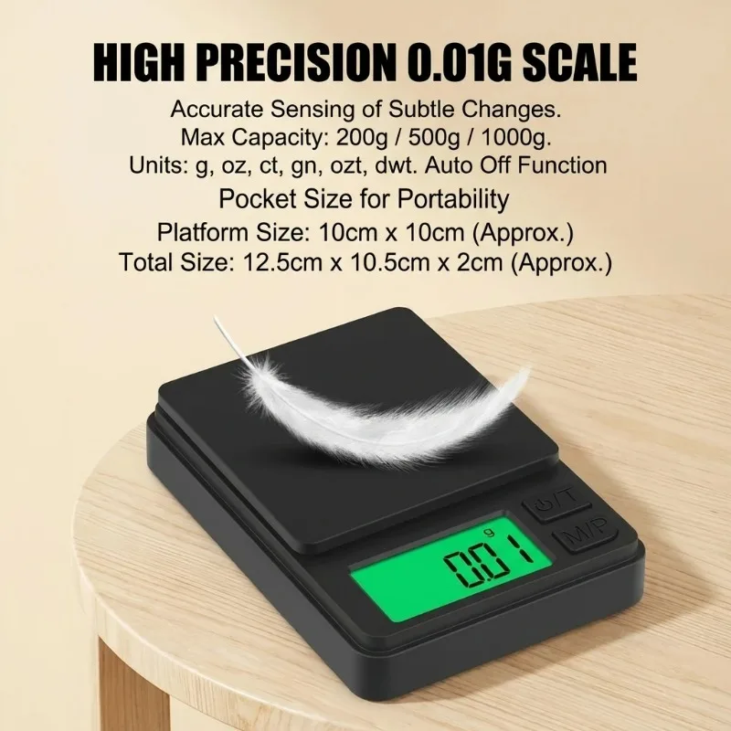 Professional Jewelry Weighing Scale 0.01g High Precision Mini Digital Scale for Diamonds Gems Coins Reloads and Small Parts